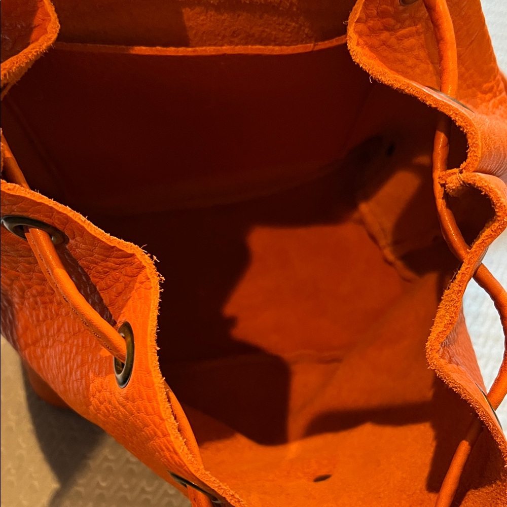 Portland Leather Goods Bucket Backpack in Cape Coral Orange - Picture 9 of 11